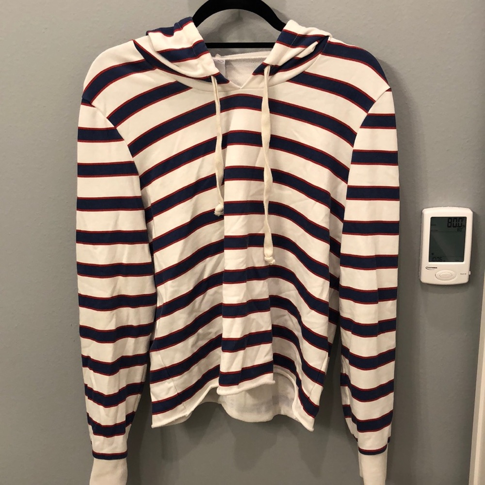 NEW striped crop sweatshirt